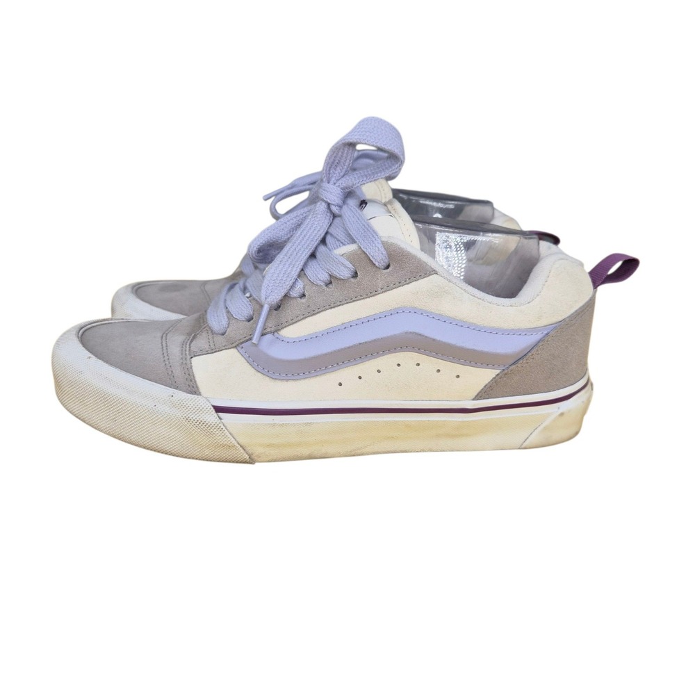 Vans Knu Skool Grey Cream Lavender Suede Skate Shoes Womens 10 Mens 8.5